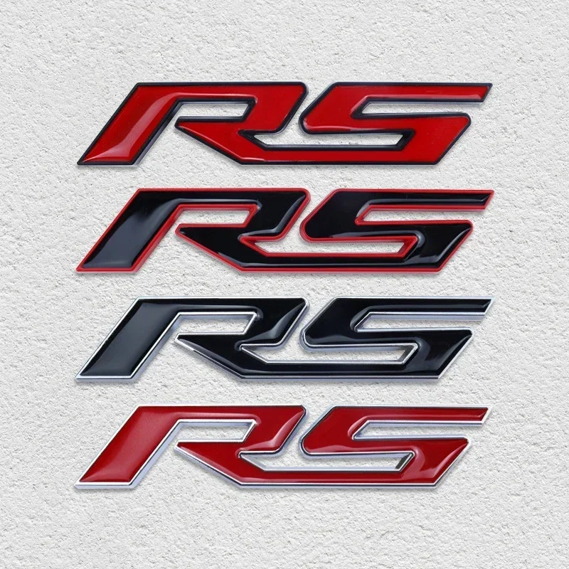 3D Metal Red Black Logo RS Emblem Letters Car Badge Trunk Decal For Chevrolet Chevy Blazer Onix Sonic RS Stikcer Accessories