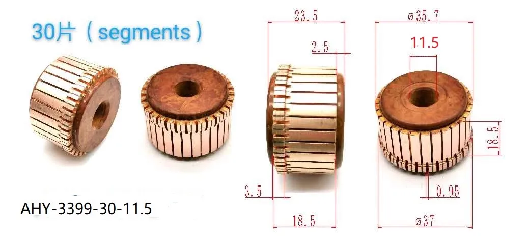 

30pcs 35.7*11.5*18.5（23.5）*30P Copper Bars Alternator Electric Motor Commutator AHY-3399-30-11.5