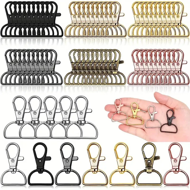 

Stainless Steel Swivel Clasps D Rings Key Chain Metal Lanyard Snap Hooks Clip for Keychain Bag Key Rings Jewelry Making Sewing