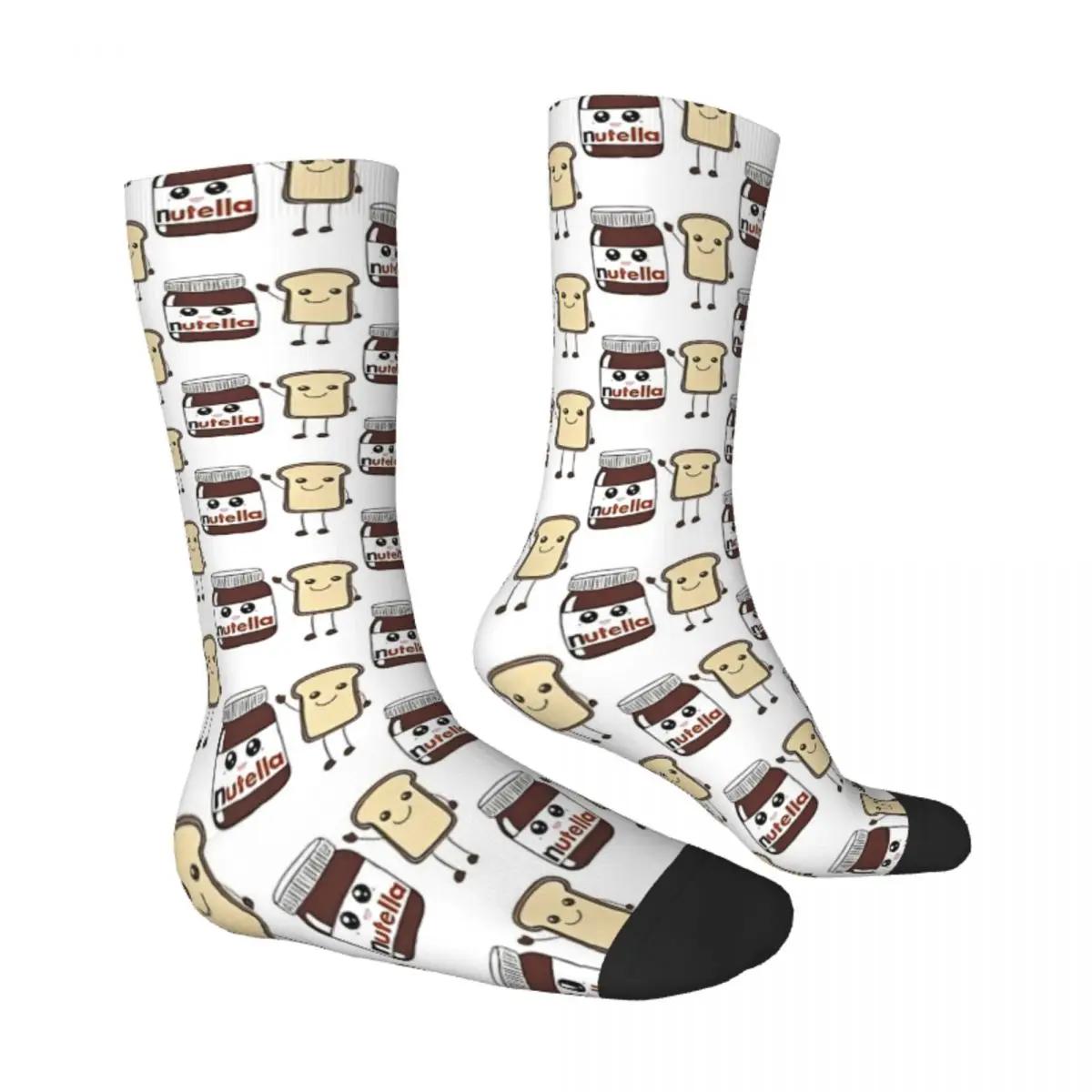 Nutella And Bread Stockings Italian Graphic Funny Socks Winter Non Slip Socks Men's Outdoor Sports Quality Socks