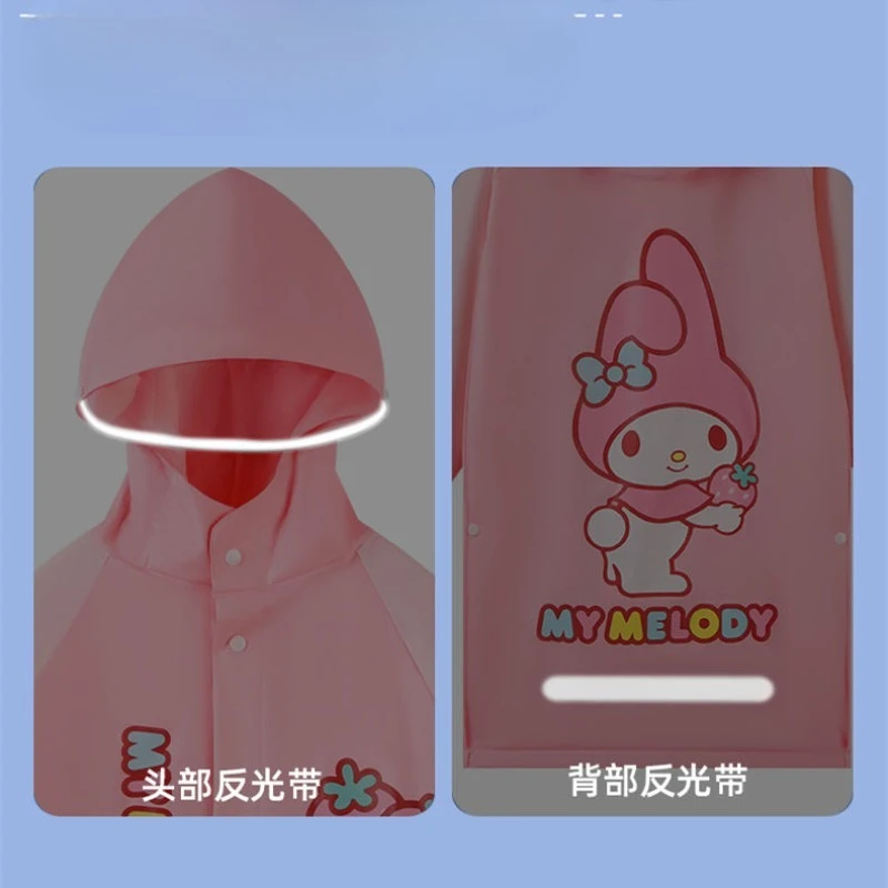 معطف واق من المطر مخصص لفيلم هالو كيتي سينامورول للفتيات عالي الجودة طويل بغطاء للرأس ومقاوم للماء