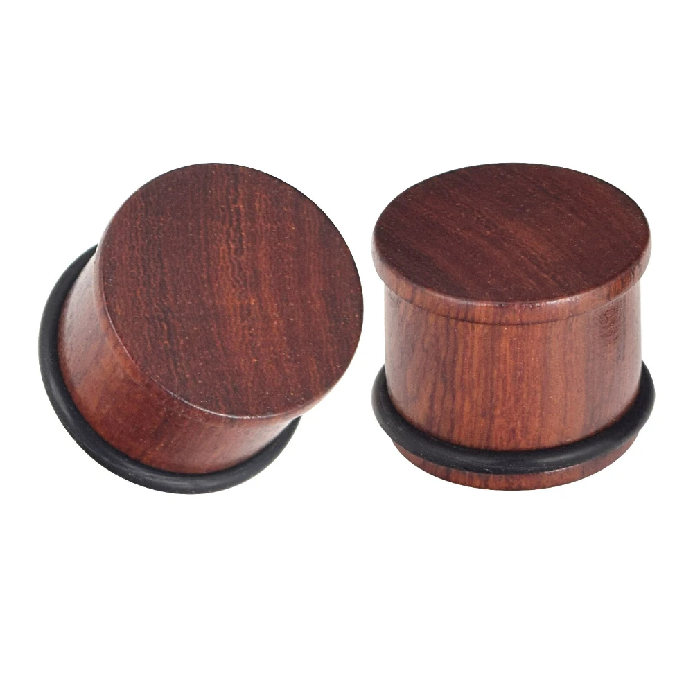 2PCS Holz Ohrstöpsel Naturholz Sattel Ohr Messgeräte Single Flared Ohr Expander 2G-5/8" – Detail 12