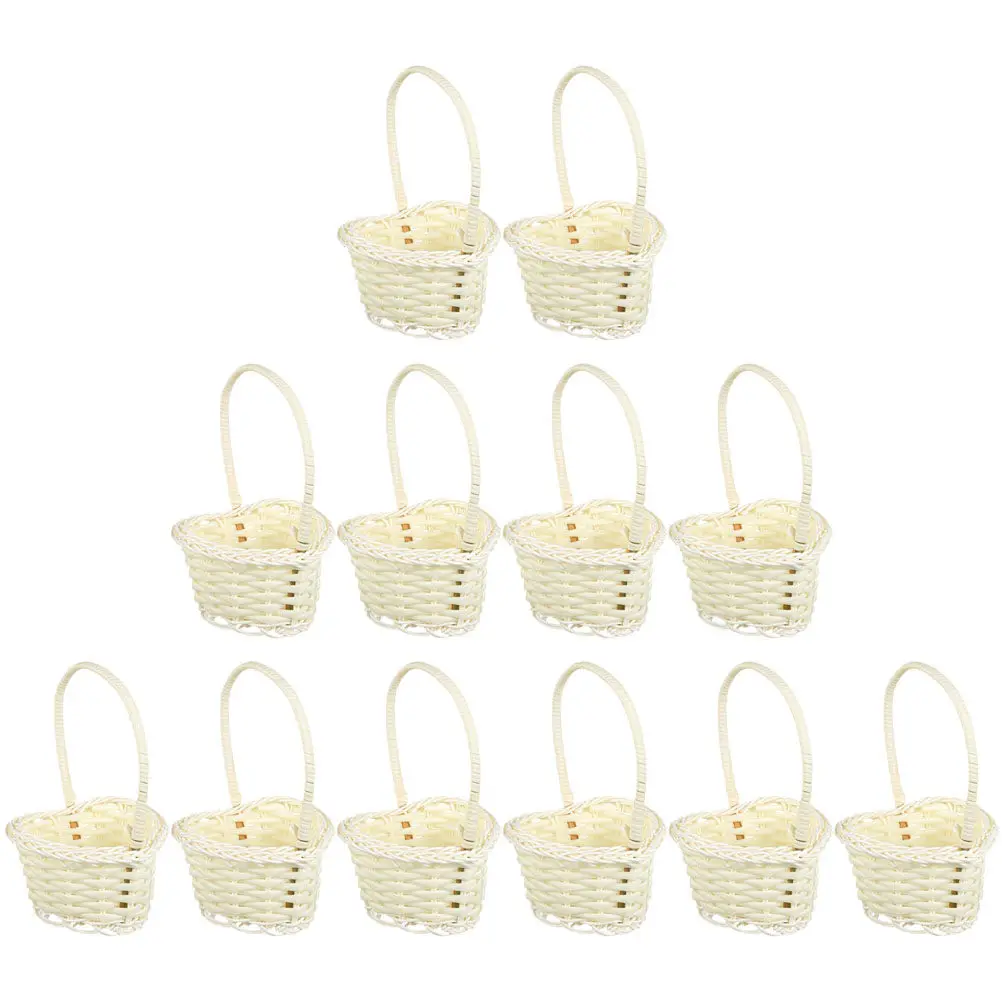 

Набор из 12 винтажных корзин для цветов с ручками для свадеб, вечеринок, декора, хранения лепестков, для девичника