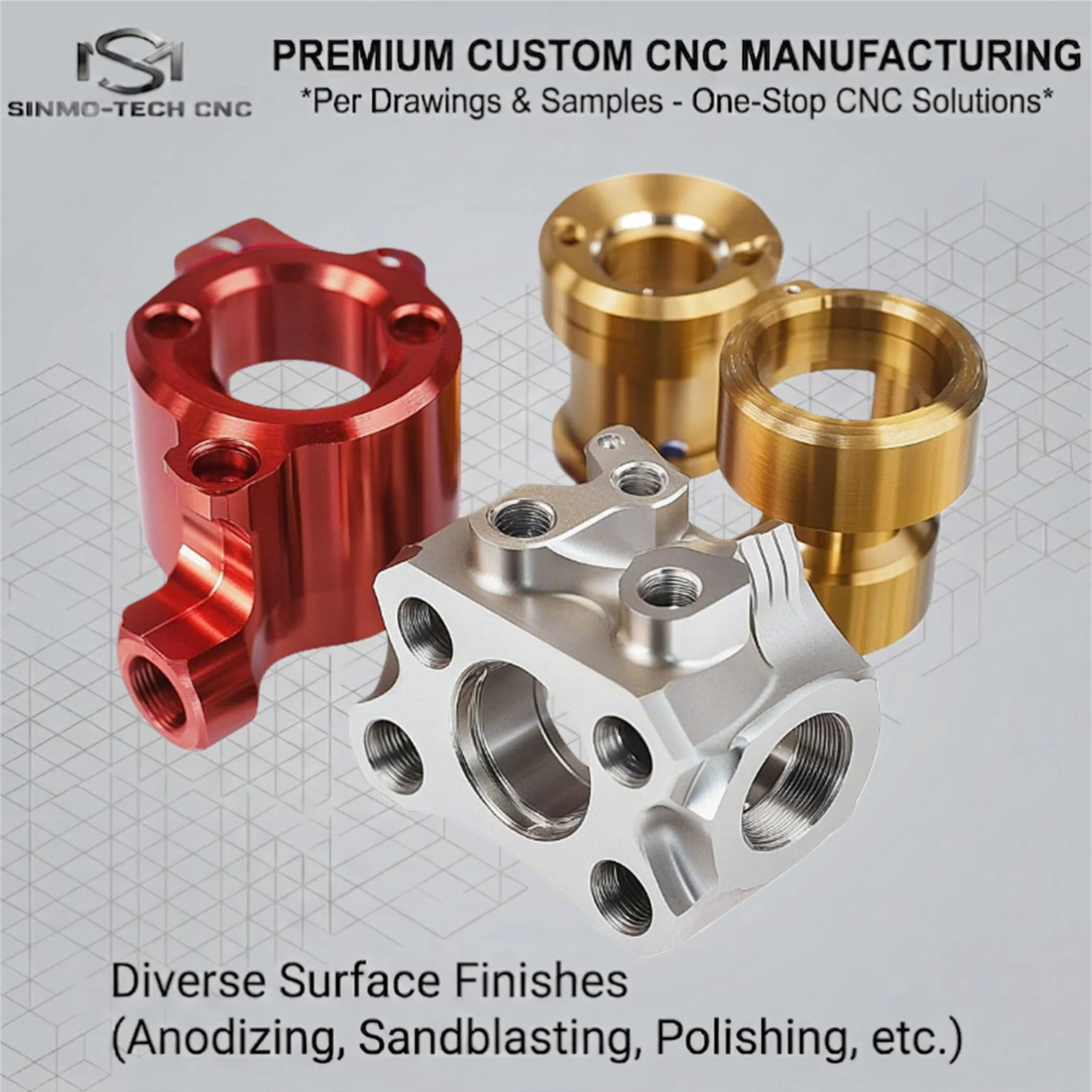 Custom CNC Turning Milling Aluminum Parts Multi Color Anodizing Sandblast Finish Precision Knobs Spacer Connector 1pc