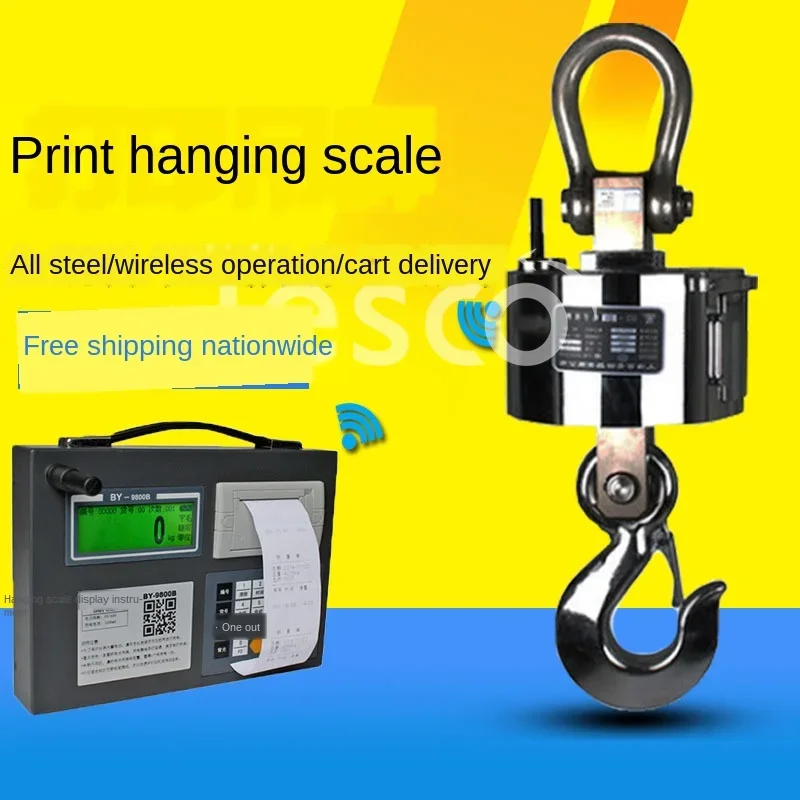 Electronic crane scale 3T 5T10T30T50T 15 tons with wireless printing   hook  20  hanging