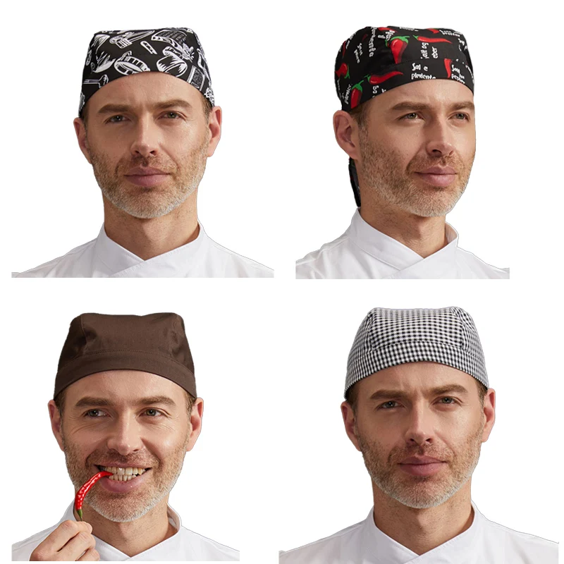 Chapéu de comida 2 pçs ajuste chef ocidental catering cozinhar cozinha trabalho boné cabeça pirata padaria churrasco chapéus de trabalho restaurante cozinhar boné