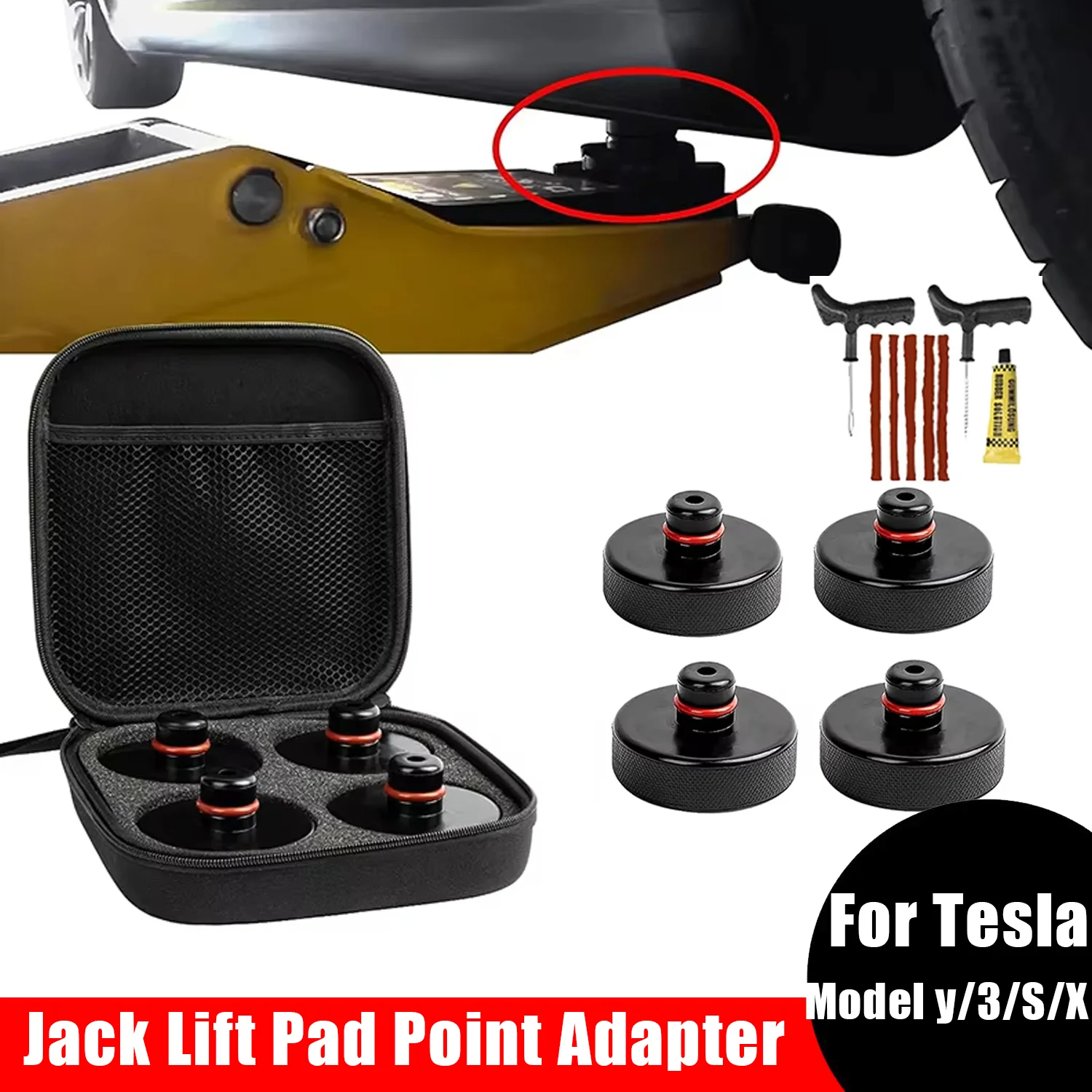 For Tesla Rubber Jack Lift Pad Point Adapter For Tesla Model 3/Y/S/X/3+ Model Y 2025 Jack Lift Pad Point Adapter