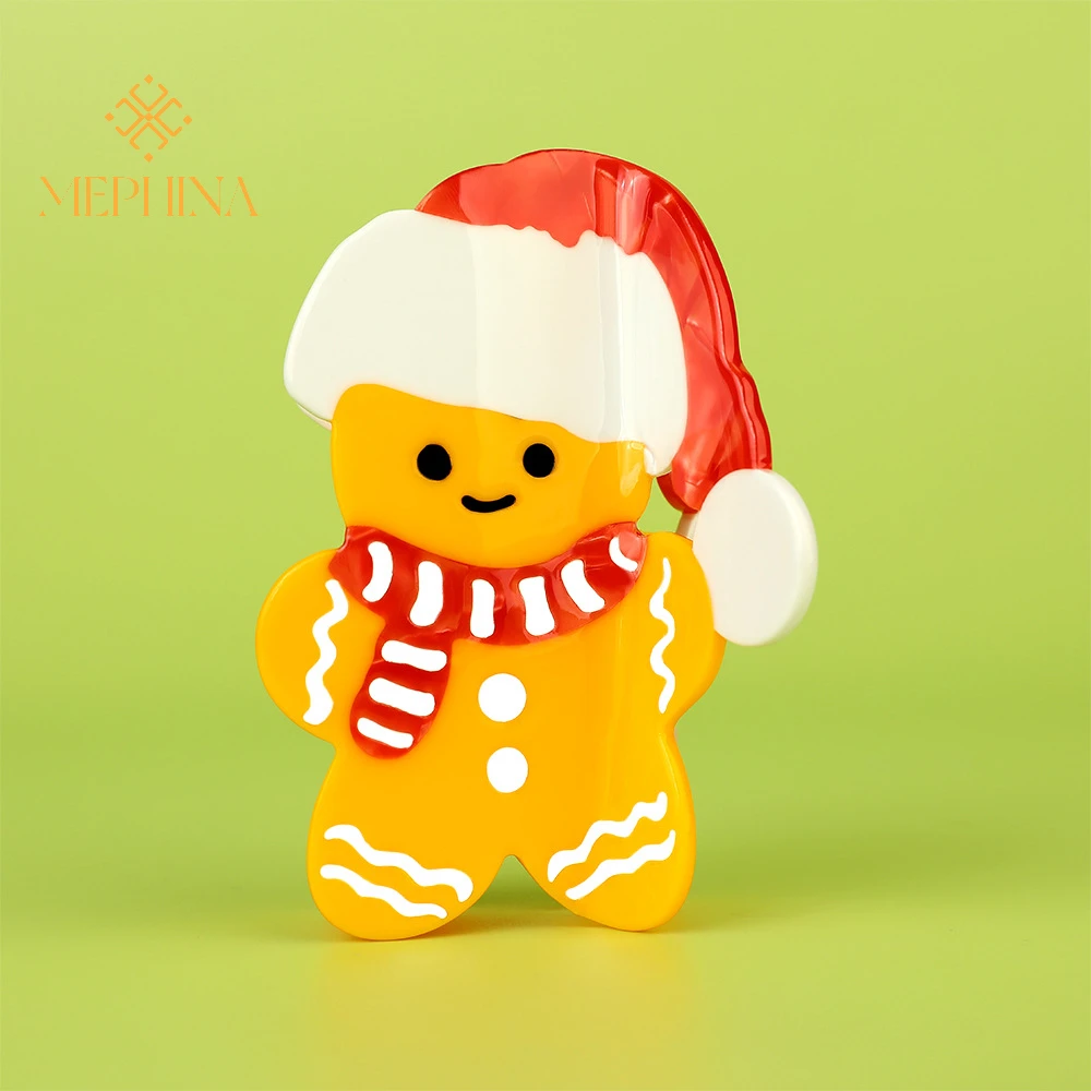 

MEPHINA Christmas Hair Claw Clips Festival Shark Clips Gingerbread Man Hair Claws Classy Cute Hair Clips Accessories for Women