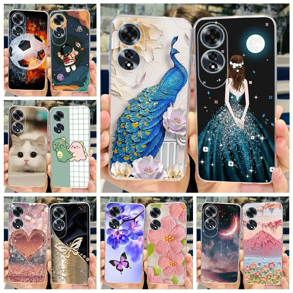 For Oppo A60 Case CPH2631 Stylish Painted Cover Clear Silicone Phone Case For Oppo A60 A 60 OppoA60 Back Cover Soft Fundas Coque