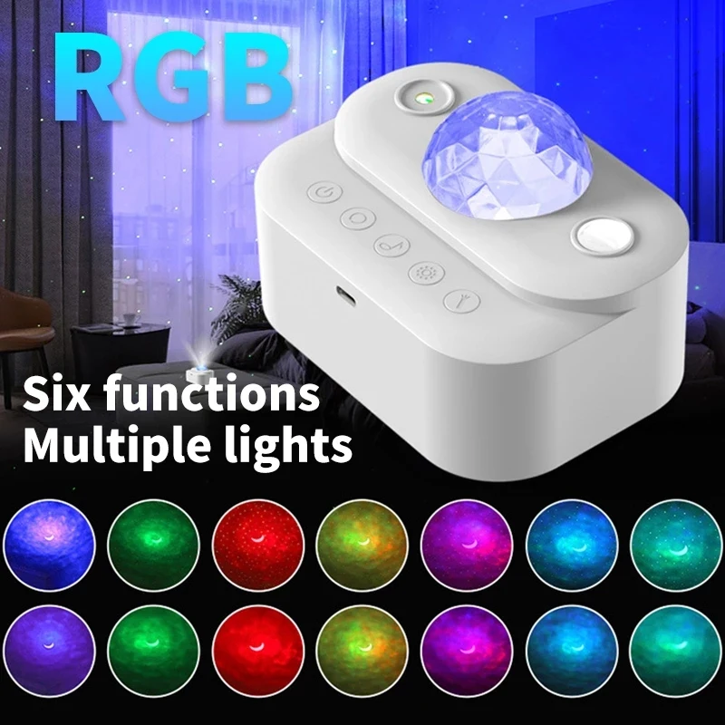 Projection Lamp Water Waving Soft Light Fashion Adjustable High Quality Sleep Instrument Night Light Rotating Ambient Light 2a