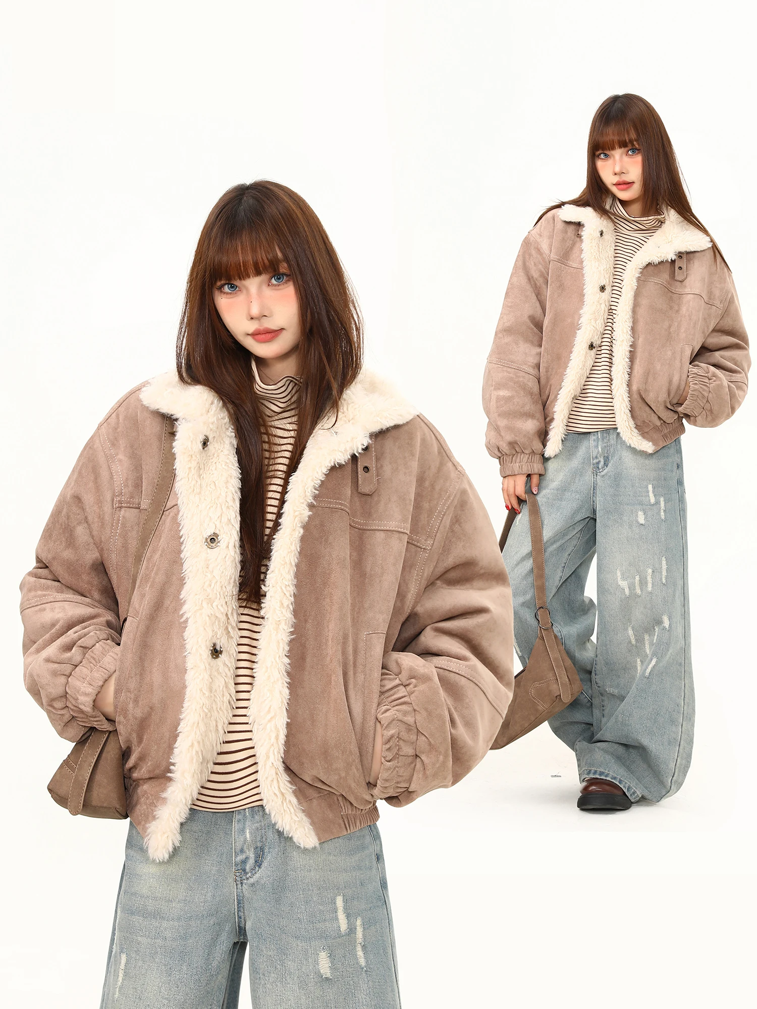 

Новая женская зимняя свободная утепленная верхняя одежда в стиле винтаж (ретро) из хлопка, уличный стиль, свободный крой