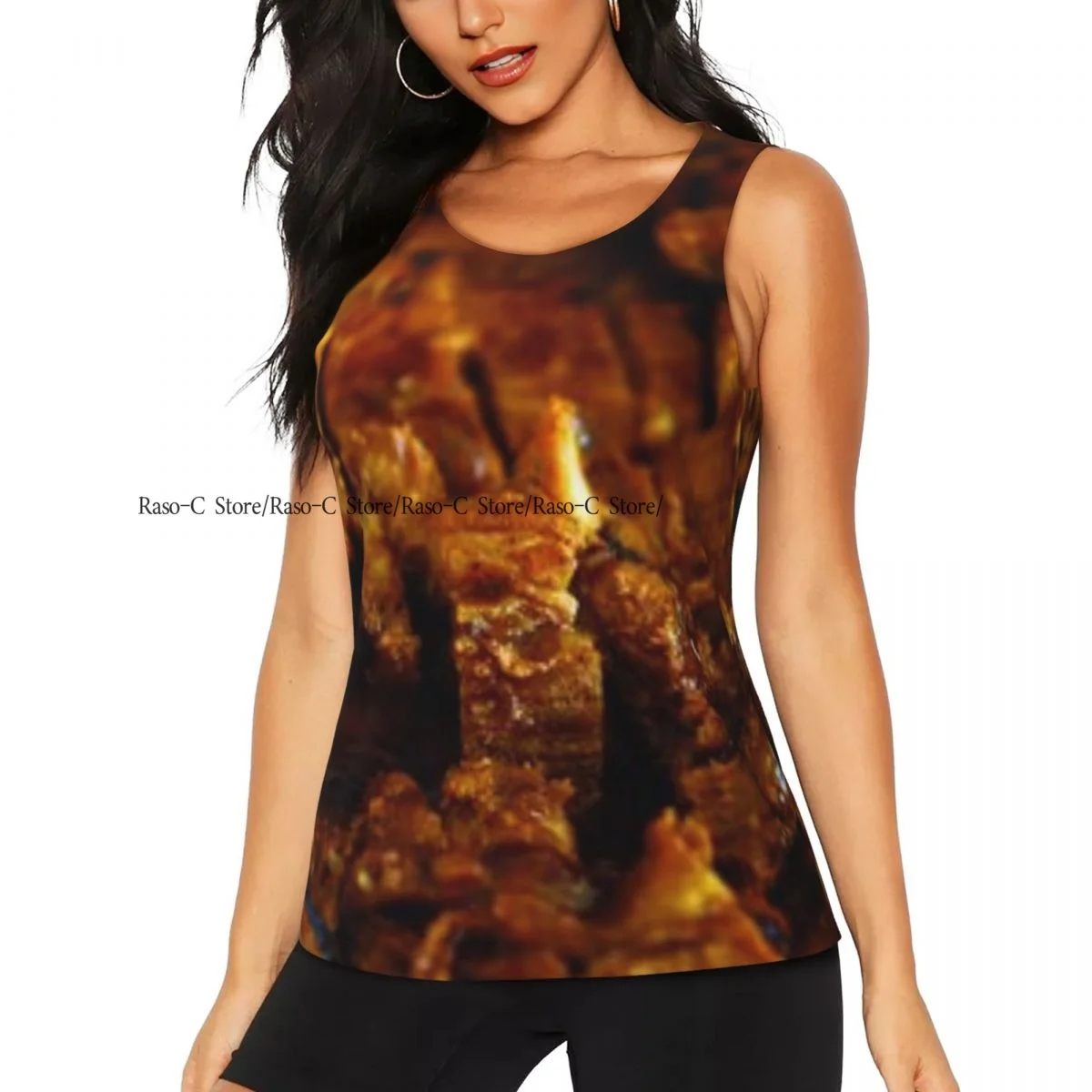 Women Casual Sport Yoga Vest Grilled Pork Belly Food Quick Dry Running T-shirt Training Workout Gym Sleeveles