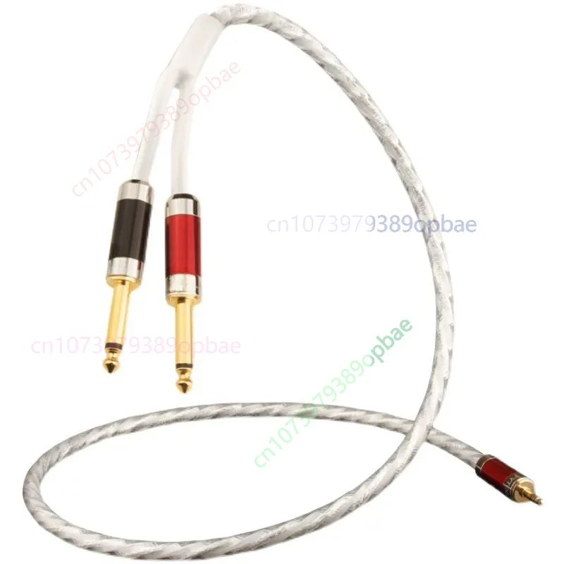 Oxygen Free Copper Silver Plated Audio Splitter Cable 3.5mm To Dual 6.5mm For Phone Computer Speaker Amplifier Mixer Connection