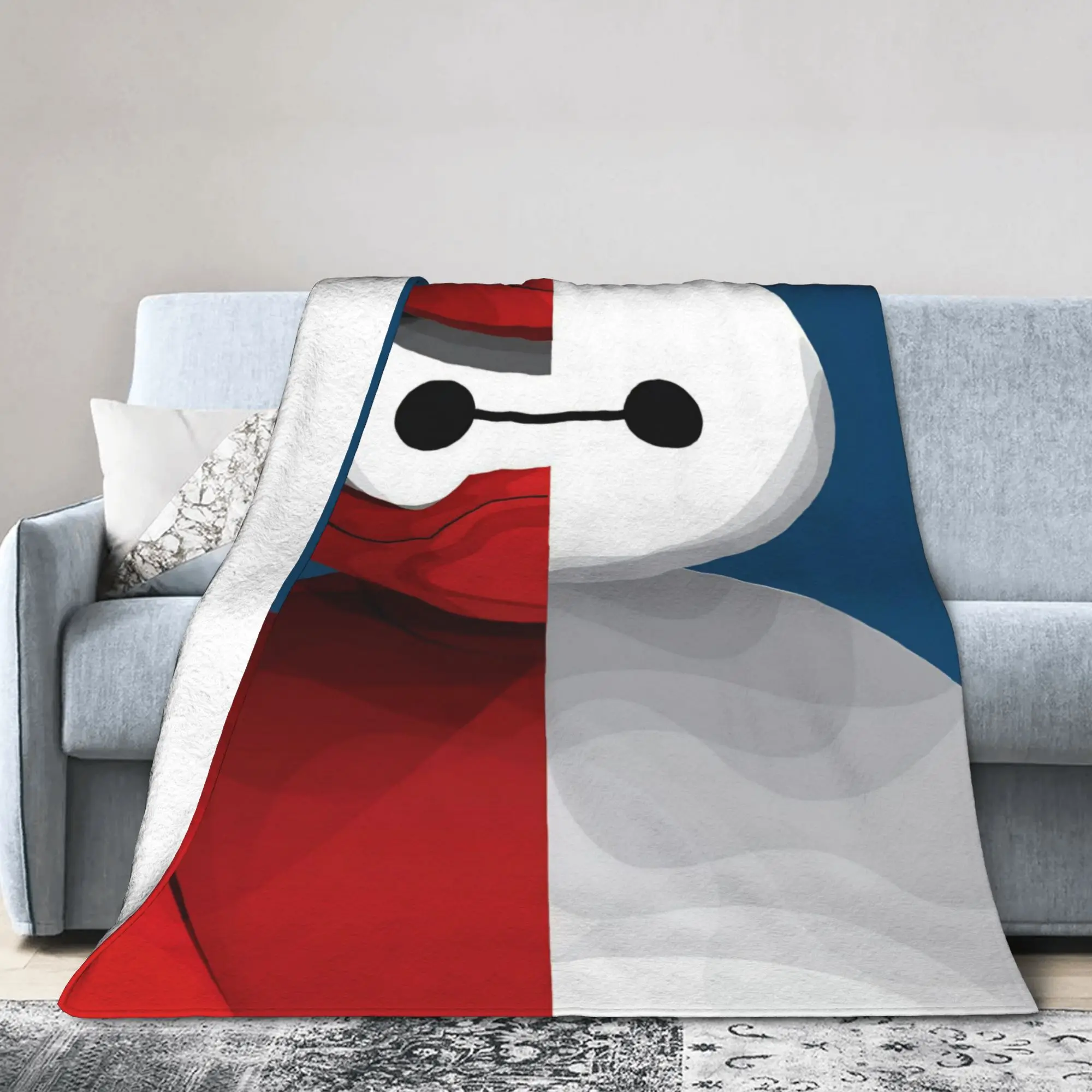 كبير بطل Baymax درع المرجان الصوف أفخم رمي البطانيات هيرو حمادا للسرير بطانية محبوكة السفر سوبر لينة متعددة الوظائف #1