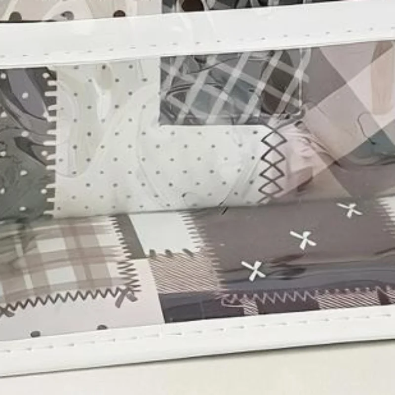 Vintage Plaid Transparent Pencil Case Large Capacity Student Stationery Zipper Pen Bag Storage Bag Ins Transparent Pencil Case