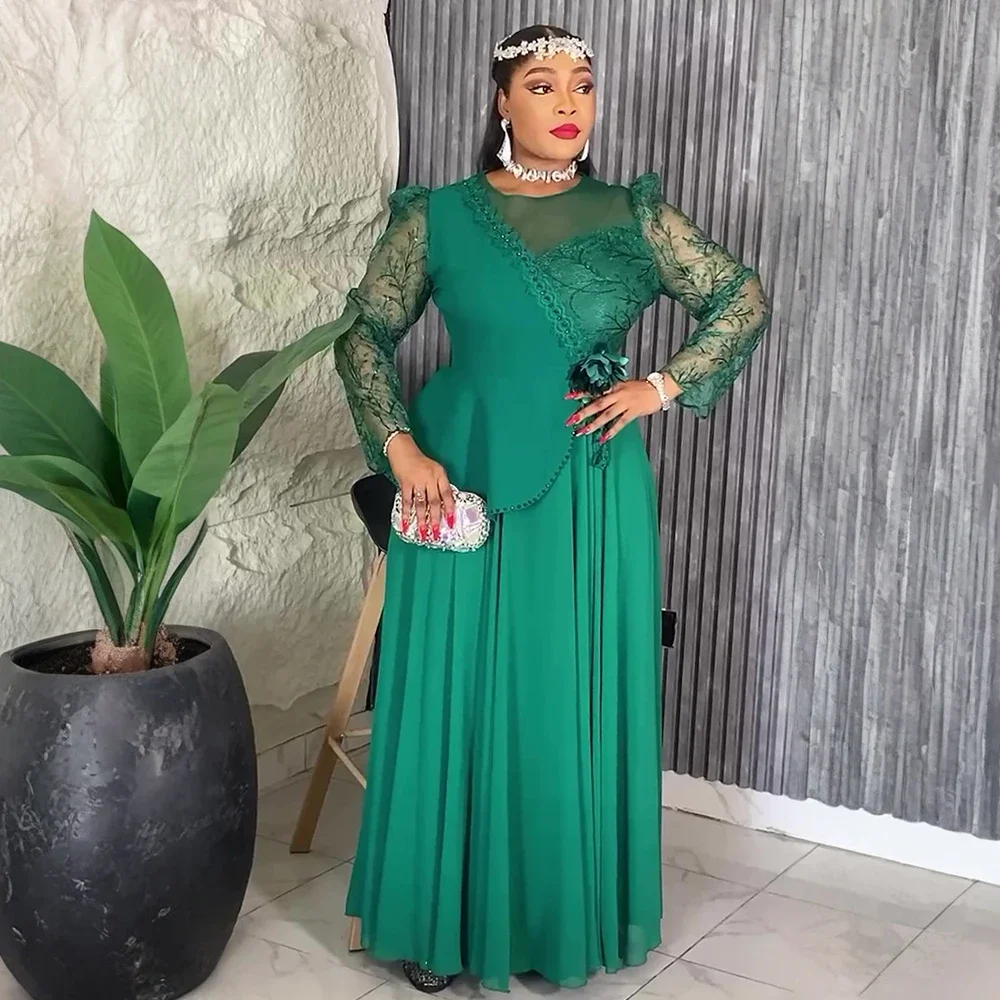 

Plus Size African Party Dresses for Women 2025 New Fashion Dashiki Ankara Lace Wedding Gowns Elegant Outfits Muslim Maxi Dress
