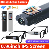 Wireless Glasses Action Camera 2.7K HD Glasses Camera WiFi Video Shooting Micro-camera 0.96inch IPS Screen Eyeglasses Camera