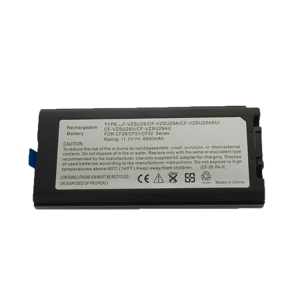 11.1V 6600mAh CF-29 Laptop Battery for PANASONIC CF-VZSU29 CF-29A CF-51 CF-52 Toughbook-51