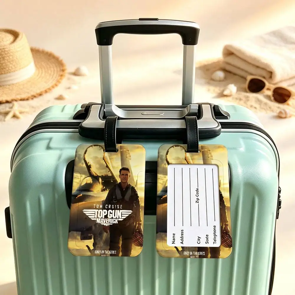 Classic T-Top G-Gun Action Movie PVC Baggage Identification Tag Anti lost Information Card Holder Travel Suitcase Name Tag