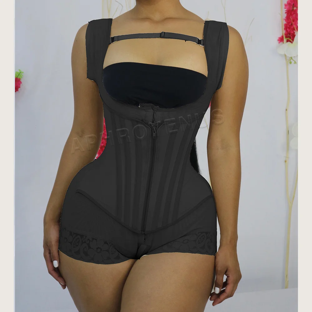 Fajas Colombianas Double Compression Body Shaper with Hooks inside Slimming Reducing Shapewear Girdle for Postpartum Use