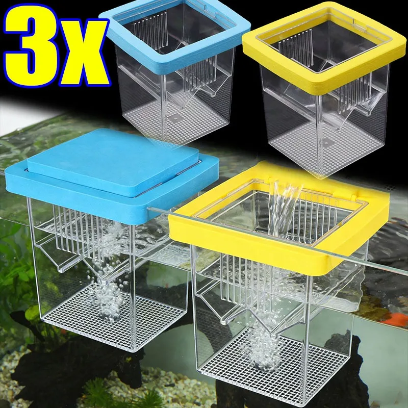 Caixa de Criação Flutuante em Acrílico Transparente para Isolamento de Peixes, Incubadora de Alevinos, Separador de Fry, Incubadora de Aquário, Tanques de Eclosão para Guppies Recém-Nascidos