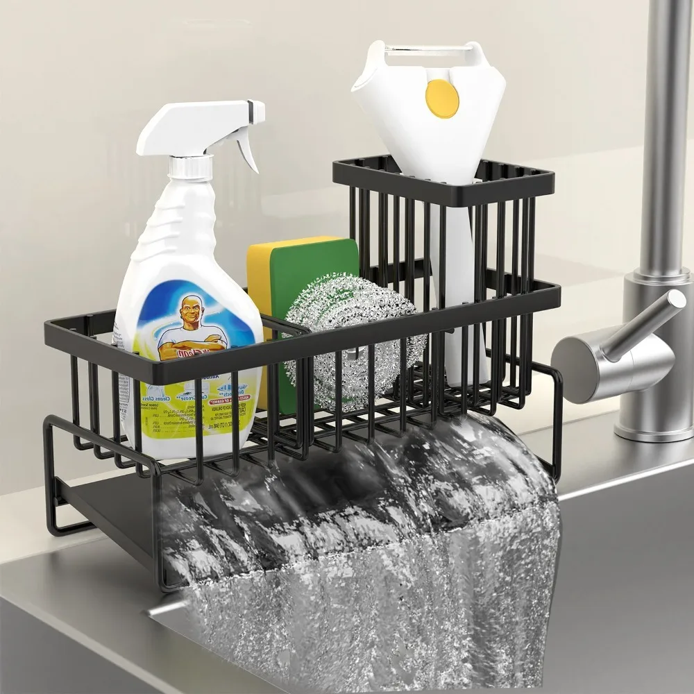 

Кухонная полка для хранения из углеродистой стали, регулируемая гибкая сушилка для раковины, многослойный органайзер для столешницы с защитой от ржавчины
