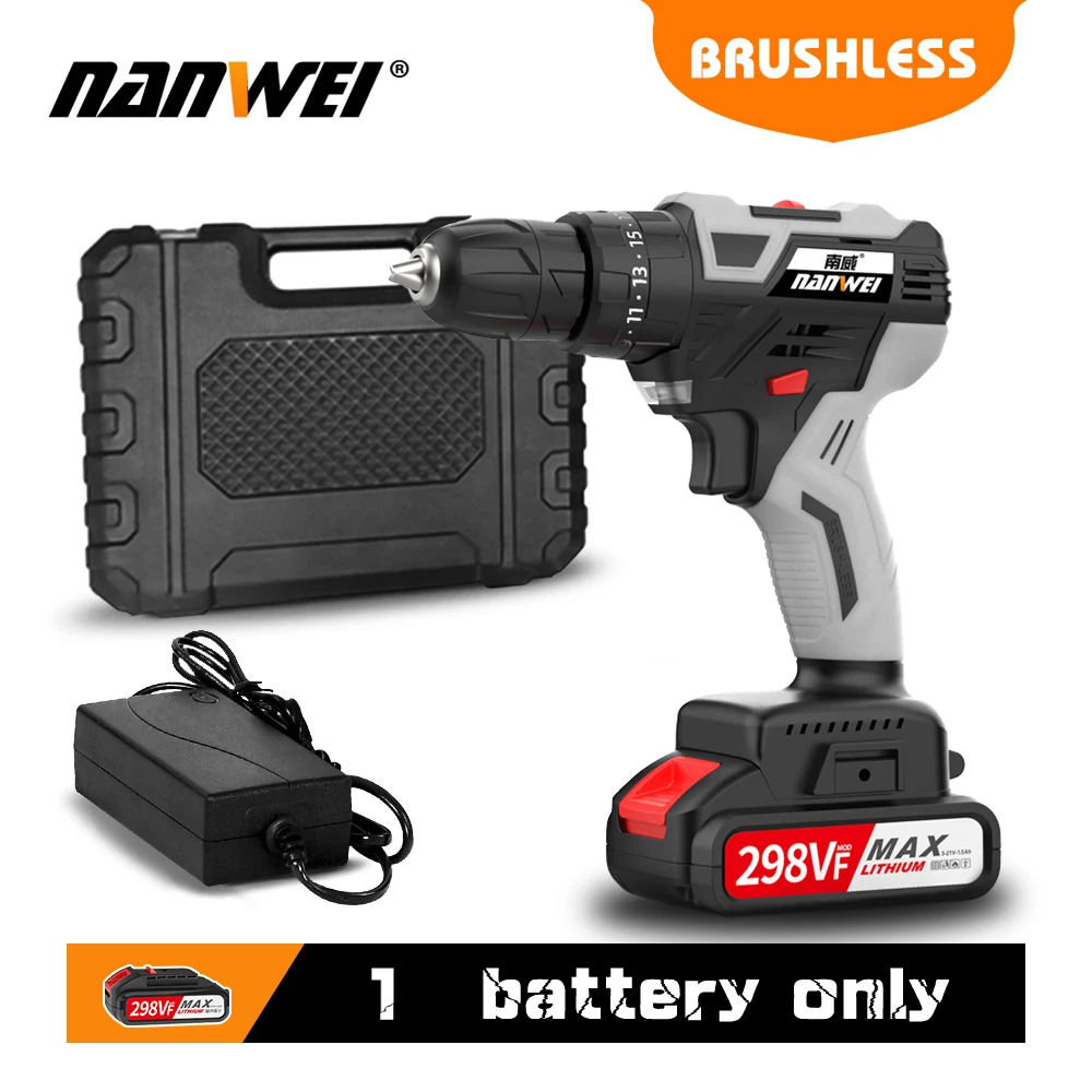 For Nanwei Home DIY Dual Speed Rechargeable Multifunctional Hand Drills Lithium Battery power tool