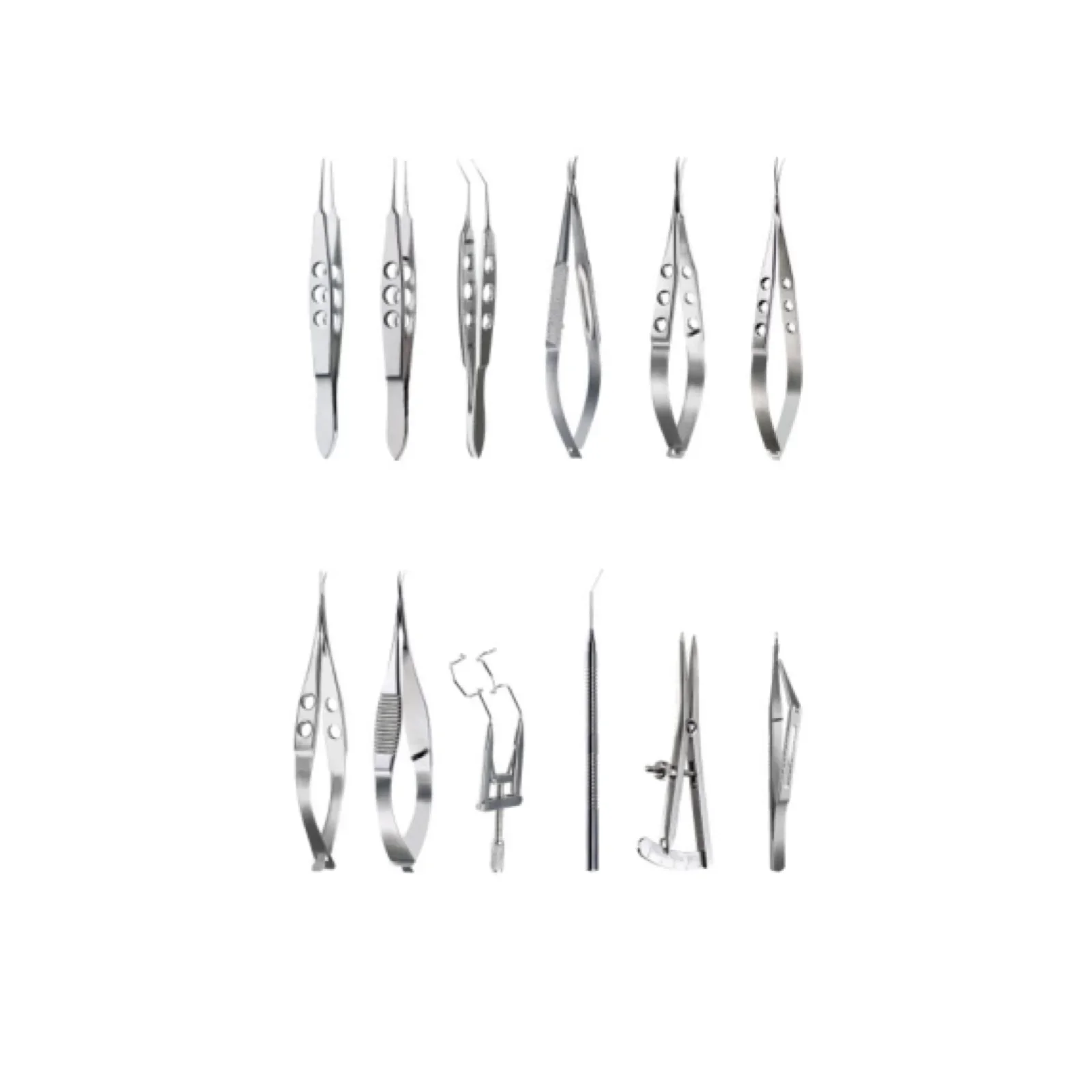 12PCS Ophthalmic Glaucoma Surgical Instruments Kit - Stainless Steel for Hospital & Clinic