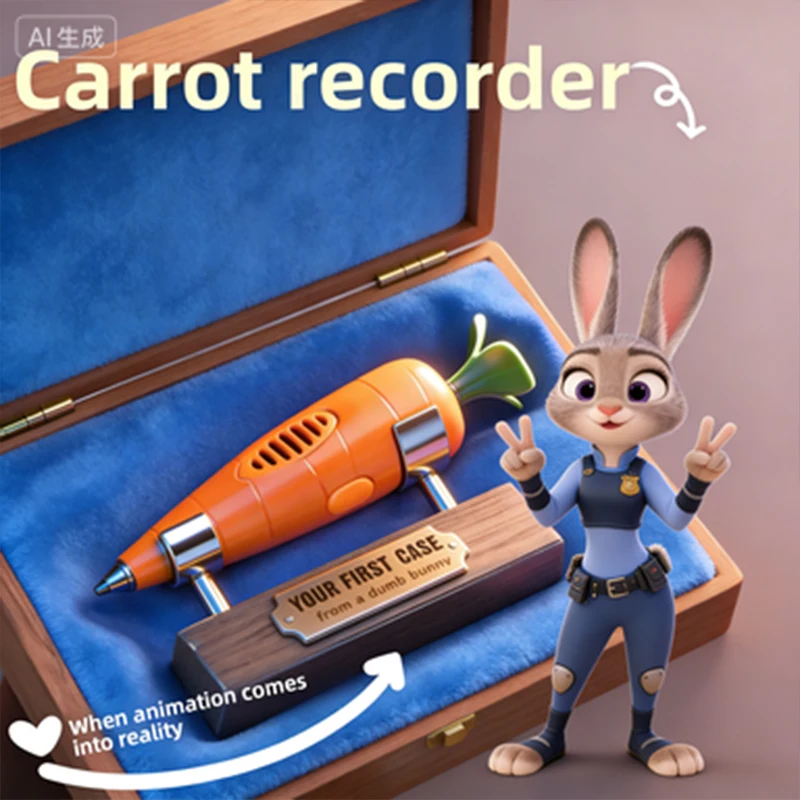Carrot Voice Recorder Electronic Sound Toy Can Write Graffiti Ballpoint Pen Novelty Voice Recorder Pen Gift