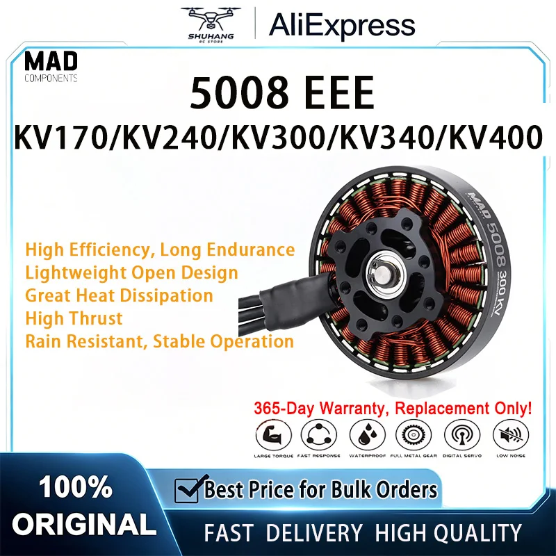 MAD 5008 EEE Brushless Motor Multi KV Options 170KV-400KV for RC Fixed Wing Airplane & FPV Multirotor Drone High Power Density