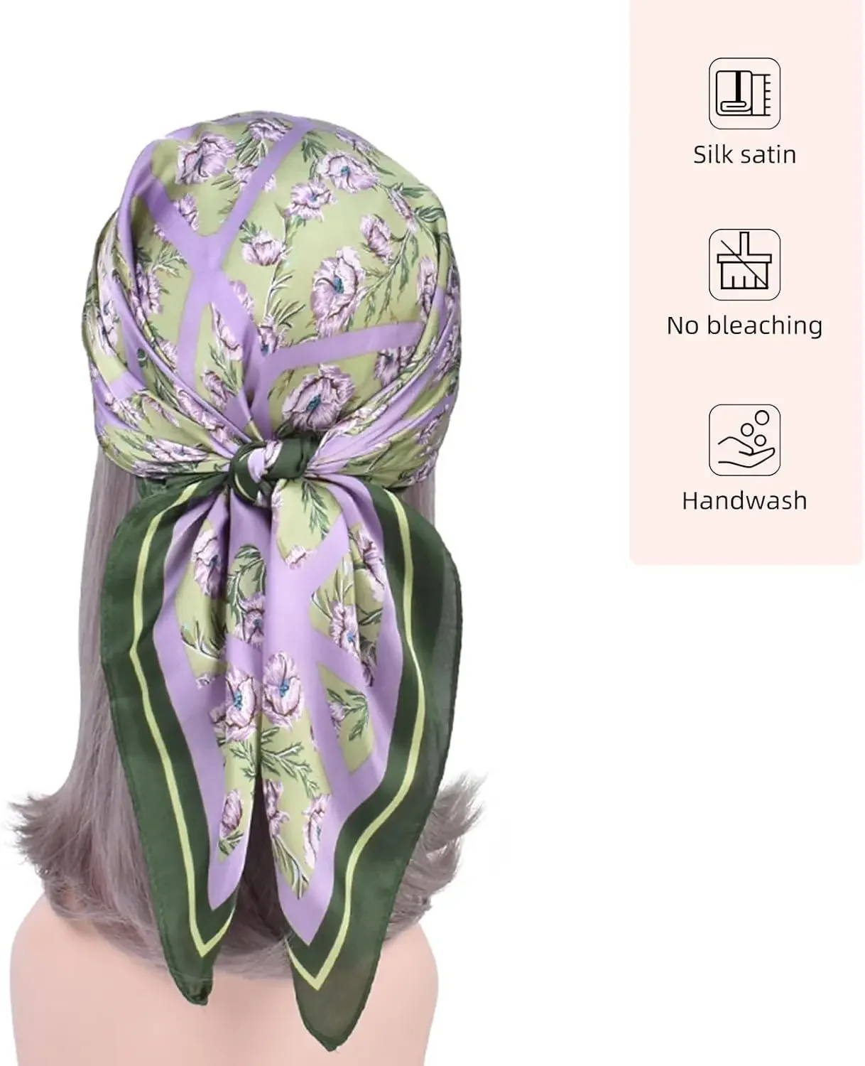 27.5 بوصة وشاح الرأس الحريري للنساء وشاح الشعر الساتان الحرير التفاف الرقبة أوشحة مربعة الشعور وشاح بوهو أغطية الرأس