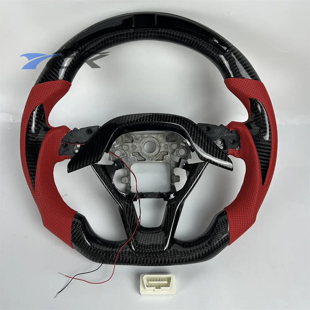 

Custom Led Steering Wheel for Honda Accord 2018 2019 2020 2021 2022 2023 Carbon Fiber Red Leather Car accessory