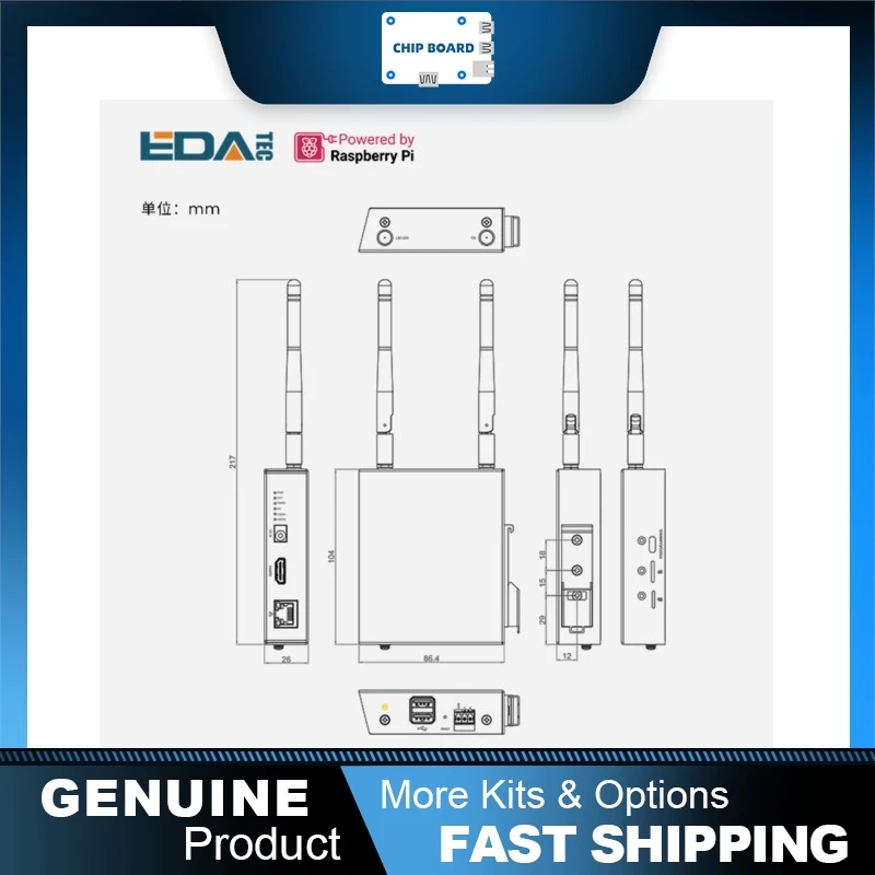 Raspberry Pi CM0 / CM0 Series IPC1100 Industrial Controller featuring Ethernet and RS485 communication interface