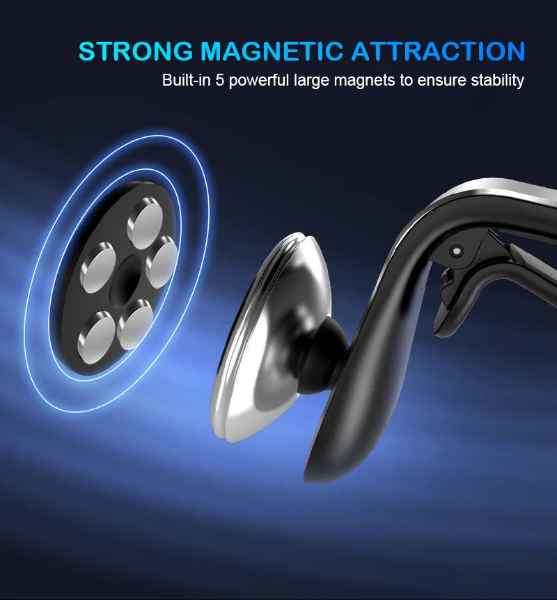 360 RotationMagnetic Car Phone Holder Air Vent Clip Mount Cellphone GPS Support For Xiaomi Huawei Samsung Phone Stand in Car