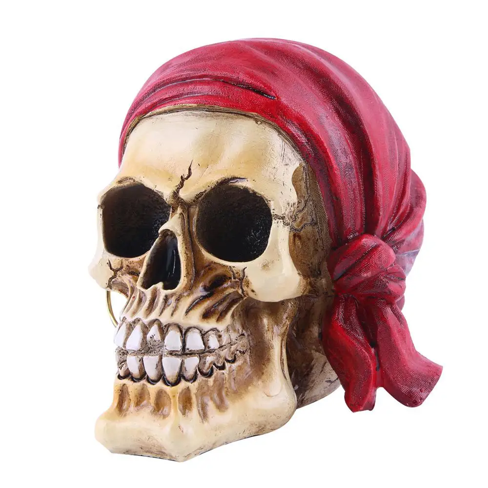 Skull Spoof Props Hand Carved Statue Halloween Props Many Decorative Scenes Resin Home Decor Crafts Skull Ornament Crafts