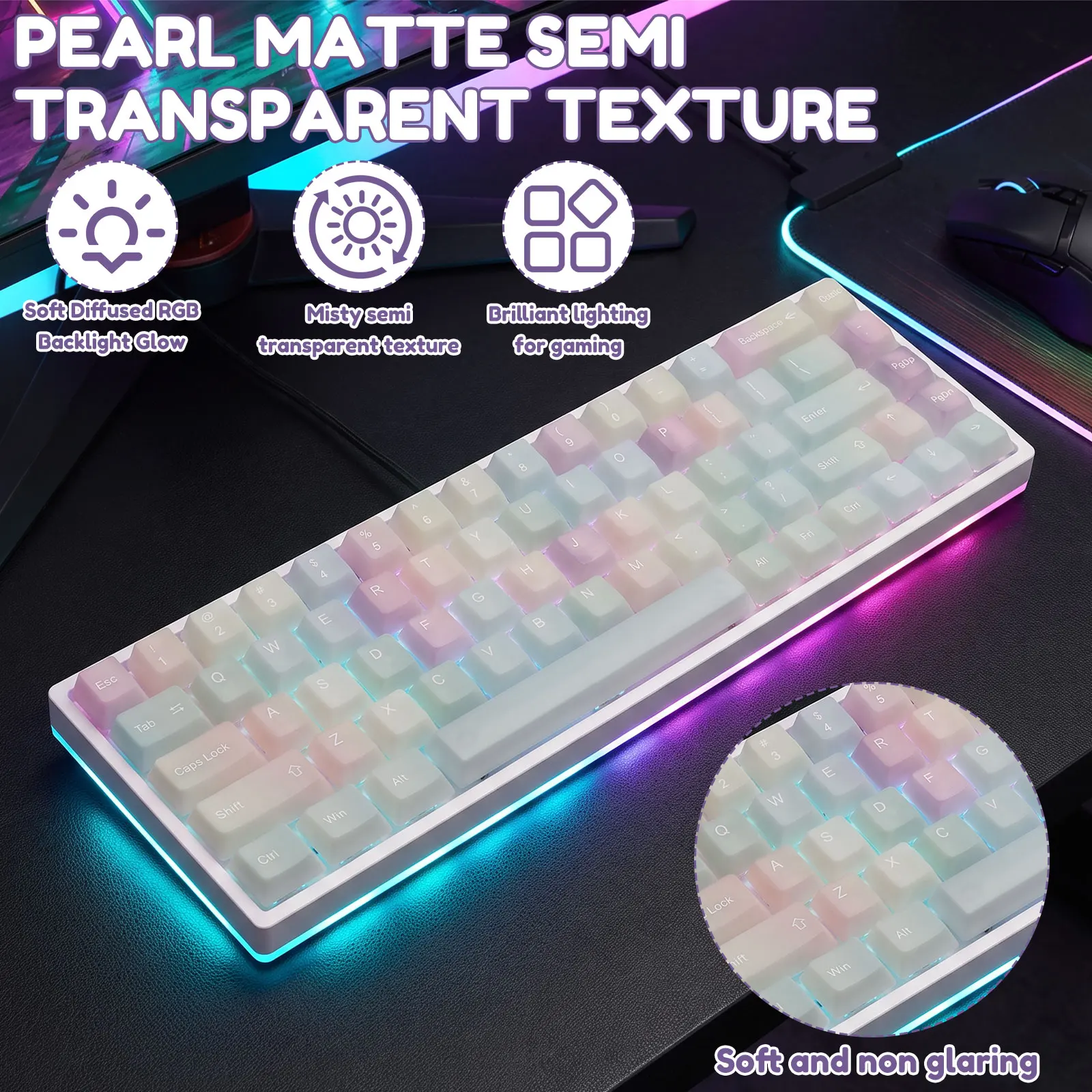 115Pcs Keycap Set Gradient PBT Build Mechanical Keyboard Keycaps PBT Keycaps Gradient for Home Study Gaming Keycaps Keycap Set