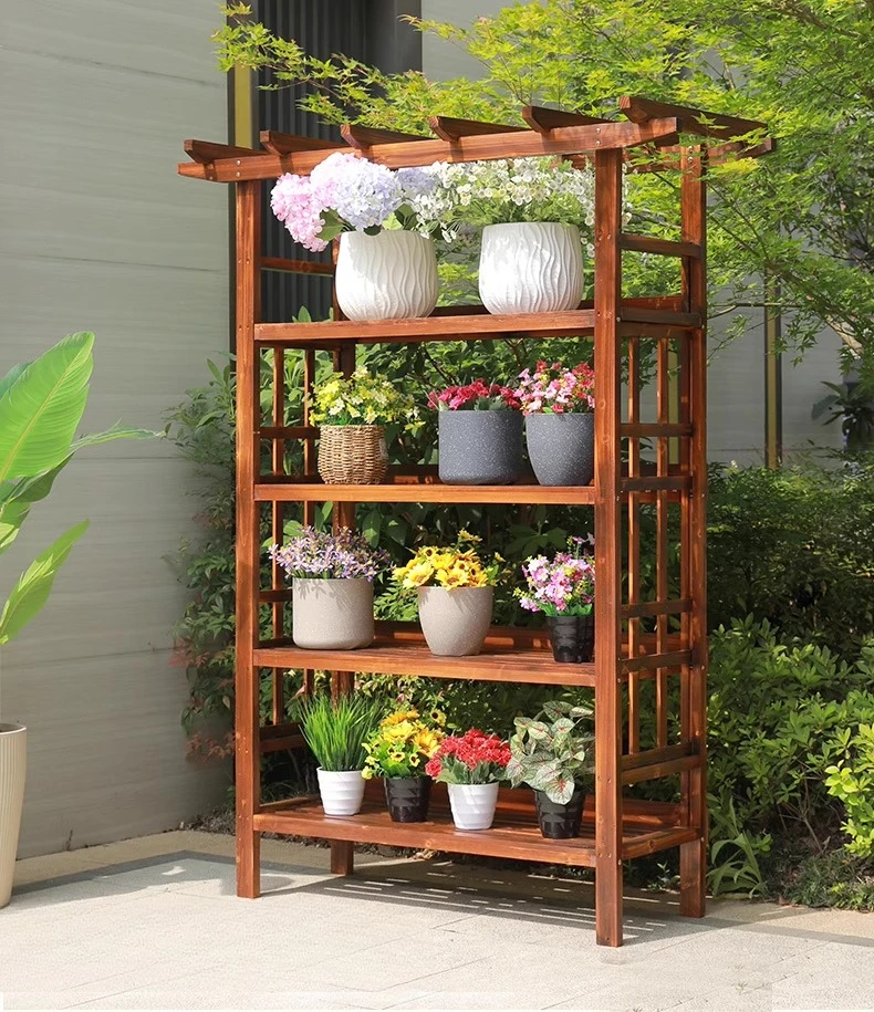 

Outdoor garden preservative wood arched flower stand