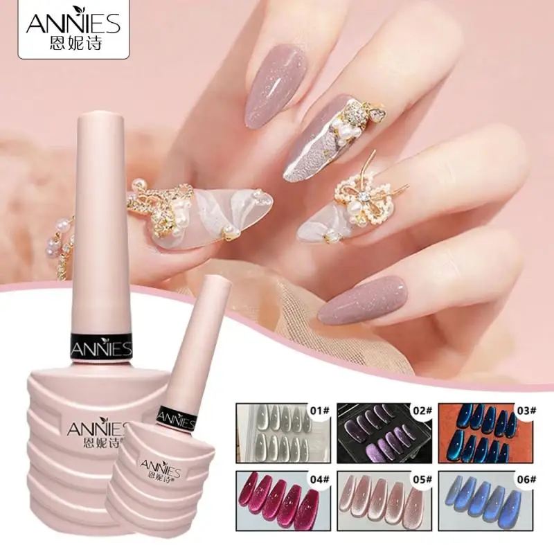 ANNIES 10ml 9D เลเซอร์แมวแม่เหล็กเจลเล็บเพชร Glitter Cat Eye Gel Soak Off UV LED เล็บ UV เจล