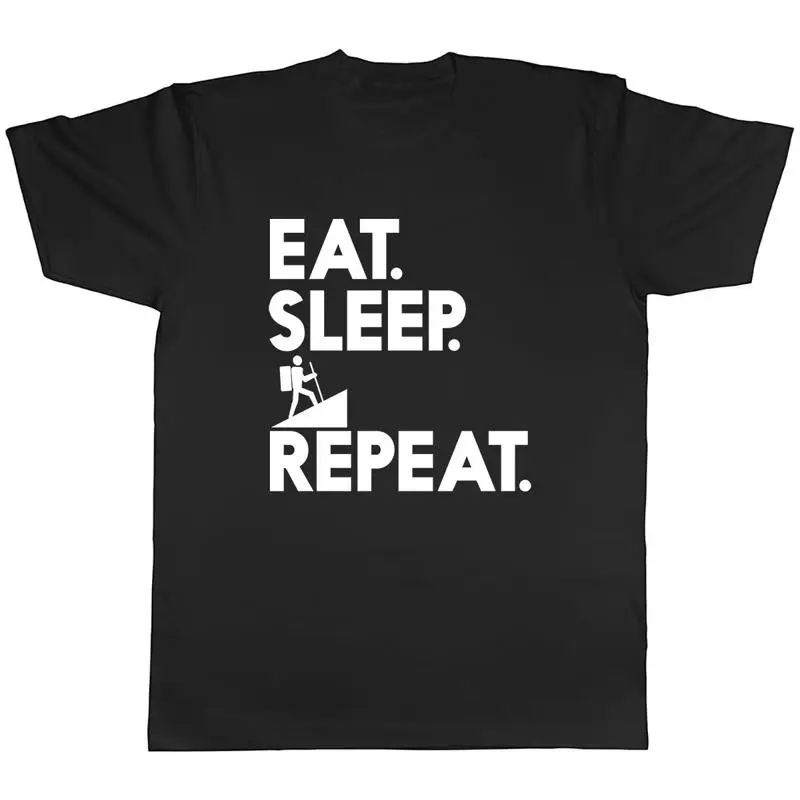 

Eat Sleep Hiking Repeat Mens Unisex T-Shirt Tee