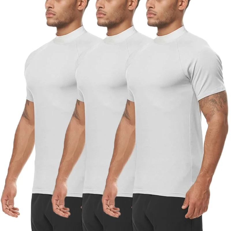 

Комплект из трех компрессионных рубашек, мужские летние футболки для бега, водолазка, эластичные быстросохнущие спортивные футболки, спортивная футболка с коротким рукавом для спортзала
