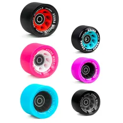 Çift sıra paten özel tekerlek hız tekerlek fırçası sokak kaykay tekerlekleri çift çözgü yüksek elastik PU paten tekerlek 95A