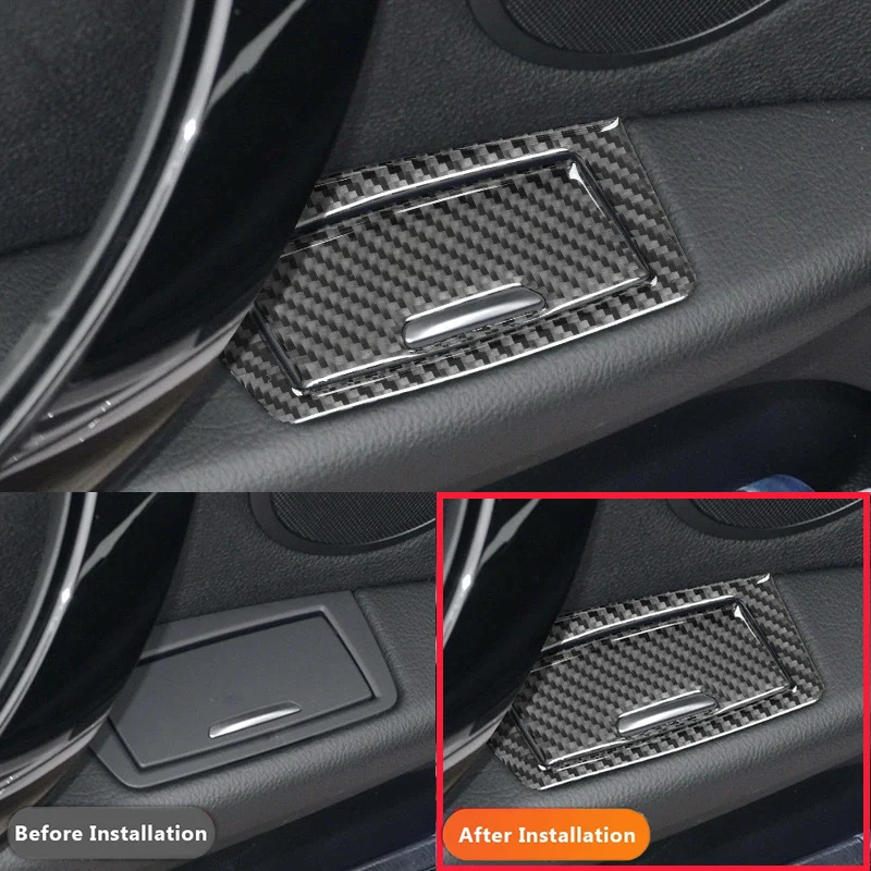 For BMW 3 Series F30 F34 2013-2019 Carbon Fiber Car Rear Rshtray Cover Panel Frame Decorative Stickers Auto Inter Accessoriess