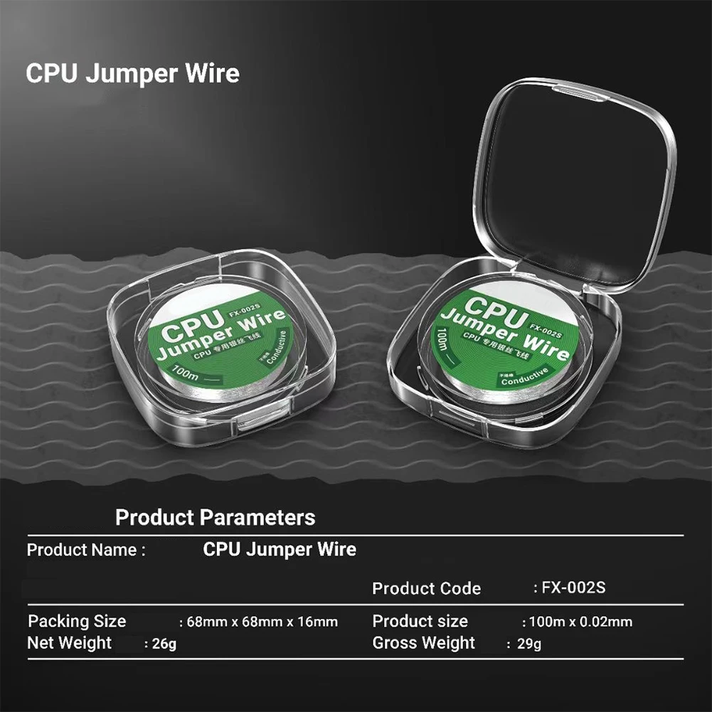 0.02mm Silver Plated For Jumper Wire 100m For Ultra Thin High Conductivity Flexible Cable For CPU Mobile Phone PCB Repair Solder