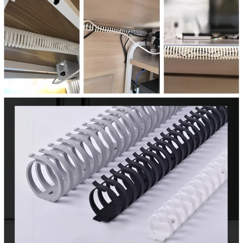 Under Desk cable duct raceway FD keel pull-out trunking fishbone industrial plastic circular cable sleeve wire management tray