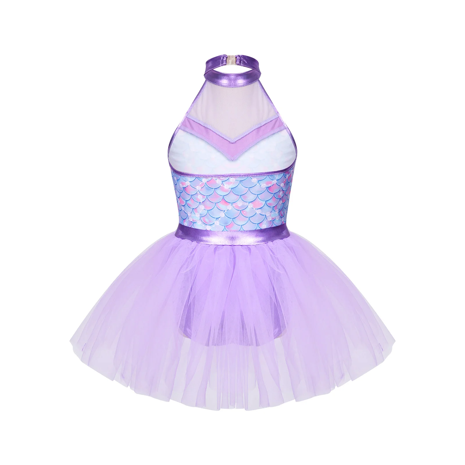Glänzendes Metallic-Ballett-Tutu-Kleid für Mädchen mit Tier- und Leopardenmuster für Tanzwettbewerbe und Aufführungen – Detail 16