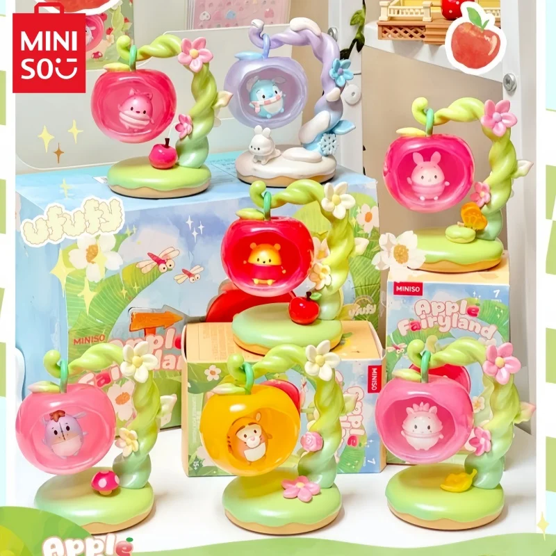 New Miniso Disney Apple Fairyland Series Blind Box Winnie The Pooh Cute Doll Trendy Desktop Ornament Cartoon Decor Toys Gift