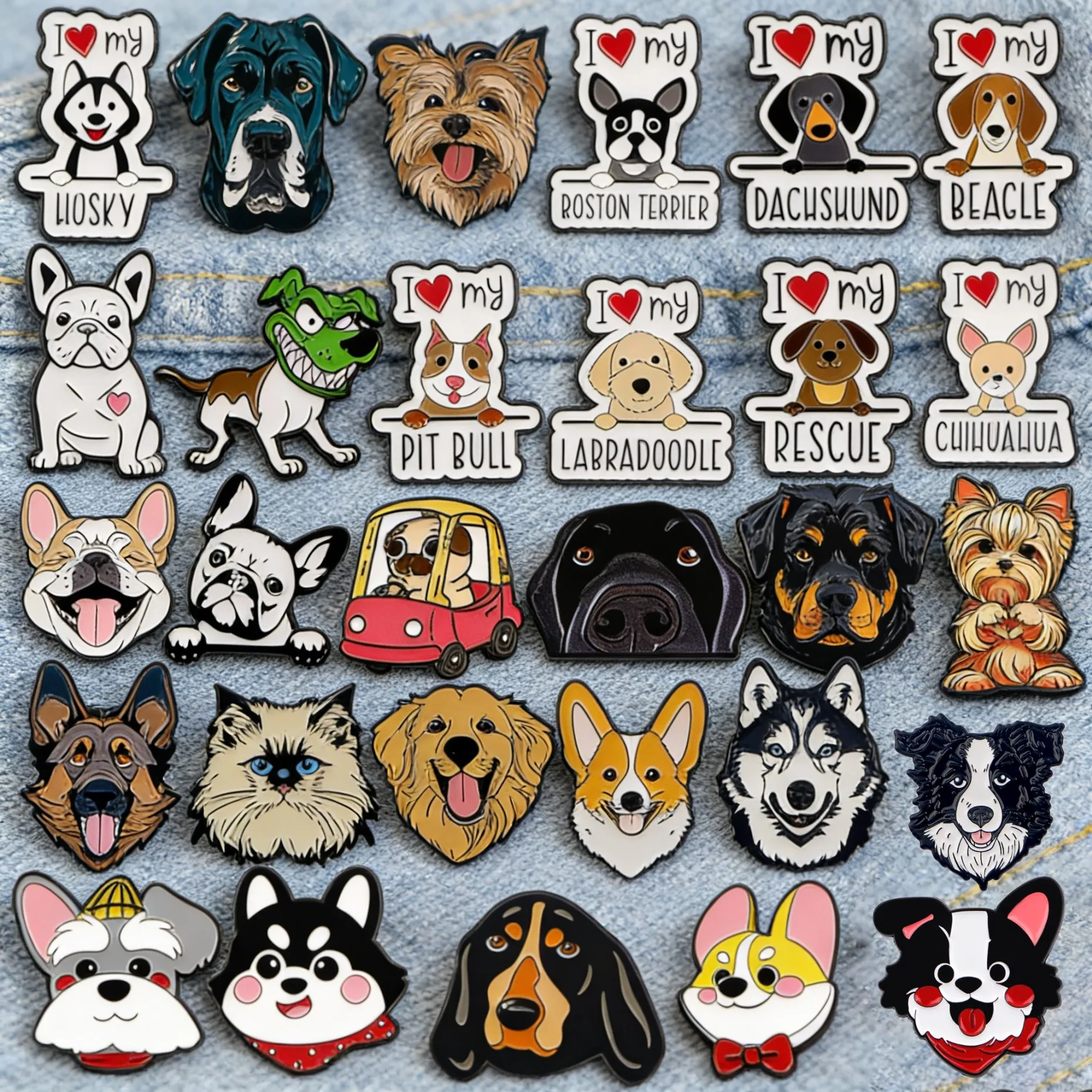 Cute Cartoon Dog Enamel Pins Animals Brooches for Backpacks Funny Lapel Badges for Pet Lovers Friends Gifts Fashion Jewelry