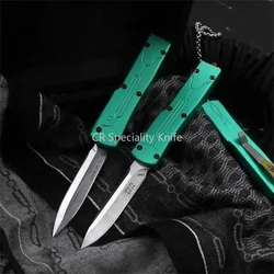 Mini Bounty Hunter Pocket Folding Knife Matte Tanto D2 Blade Green Aviation Aluminum Handle Outdoor Tactical EDC Tool