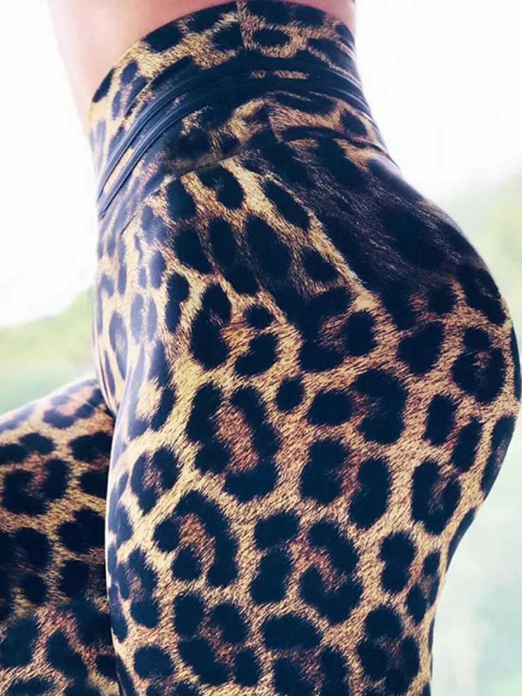 Calças de ioga feminina estampadas leopardo, calças fitness de cintura alta leggings de treino gótico, esportivas e ginásio, sexy e quente, novas e quentes