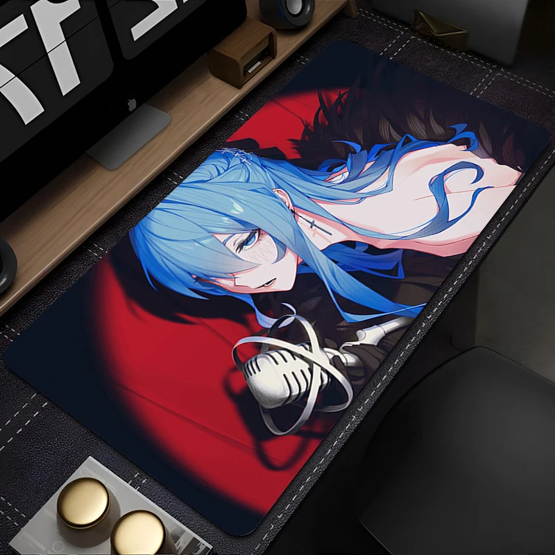 Hololive Hoshimachi Suisei Anime Mouse Pad Laptop Accessories Soft Keyboard Rug PC Gamer Cabinet Mousepad XXL Sexy Girl Desk Mat